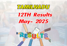 Tamilnadu 12th May 2025 Results Published