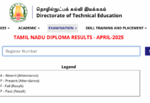 Tamilnadu polytecnic 2025 result April Released