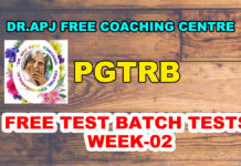 PGTRB FREE TEST BATCH TESTS WEEK-05-DR.APJ FREE COACHING CENTRE