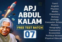 PGTRB FREE TEST BATCH TESTS WEEK-07-DR.APJ FREE COACHING CENTRE – Answer Key
